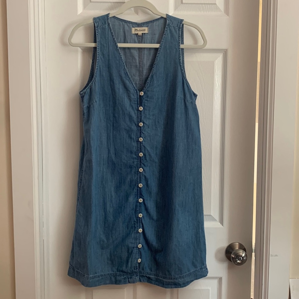 Madewell Sleeveless Denim Button Up Dress, Size Small